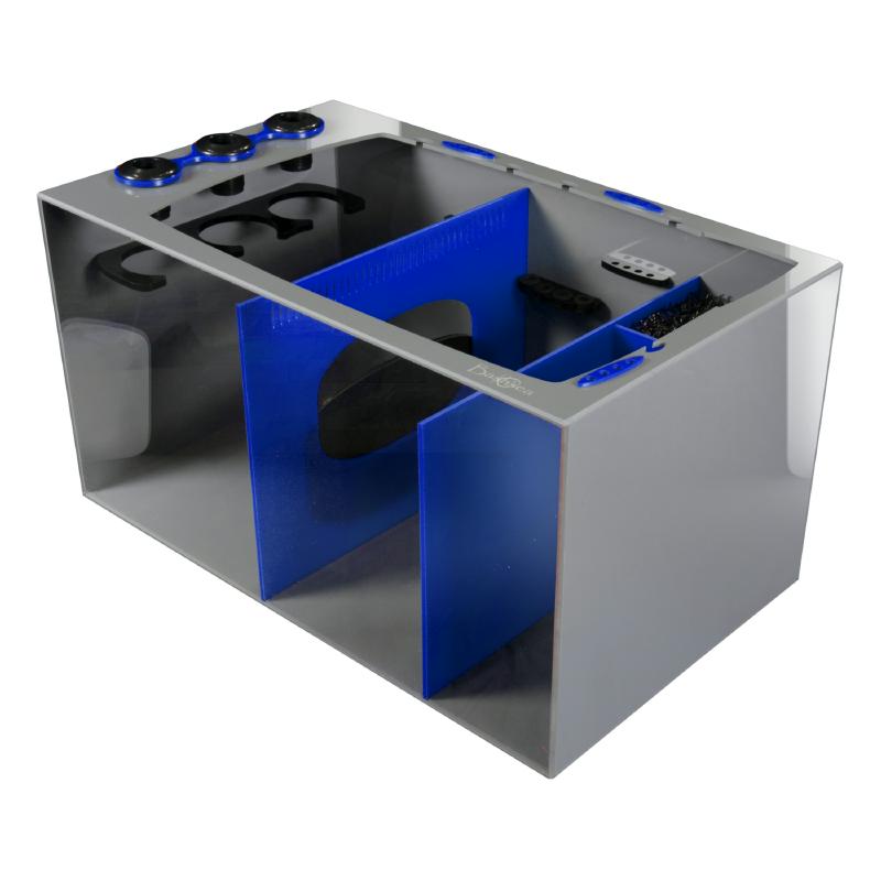 Front View of the Bashsea Smart Series SMS-3018 Aquarium Sump in Blue