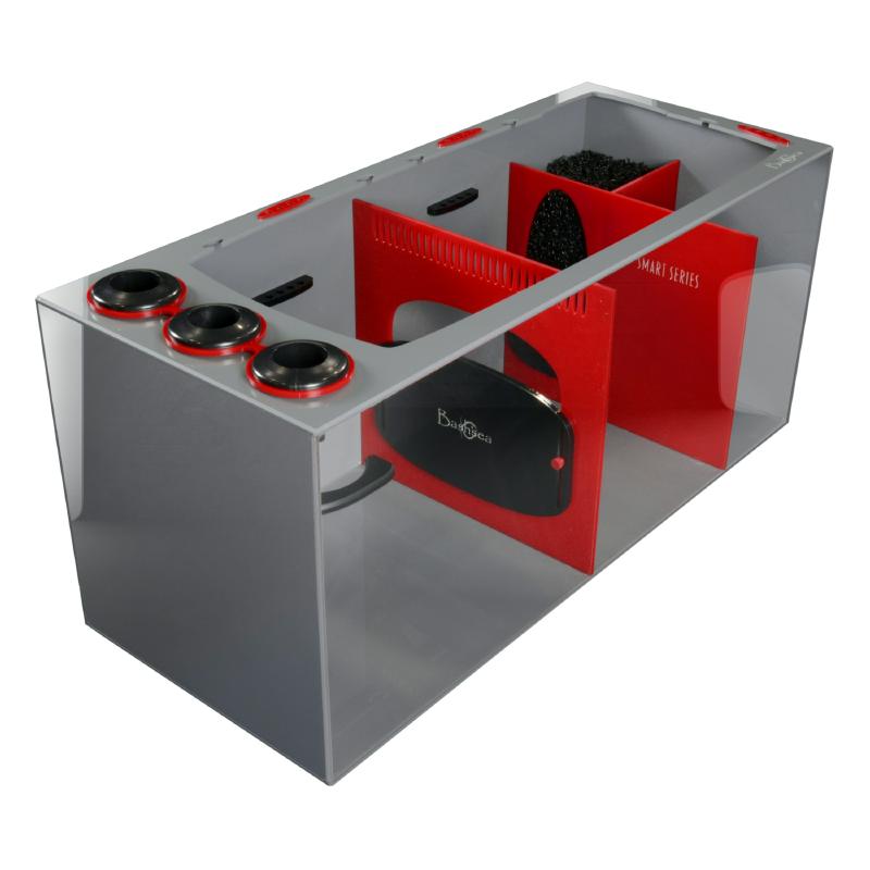 Front View of the Bashsea Smart Series SMS-3615 Aquarium Sump in Red