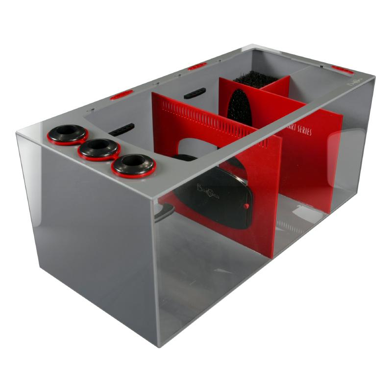 Front View of the Bashsea Smart Series SMS-3618 Aquarium Sump in Red