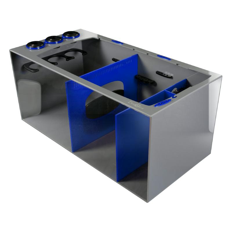 Front View of the Bashsea Smart Series SMS-3618 Aquarium Sump in Blue