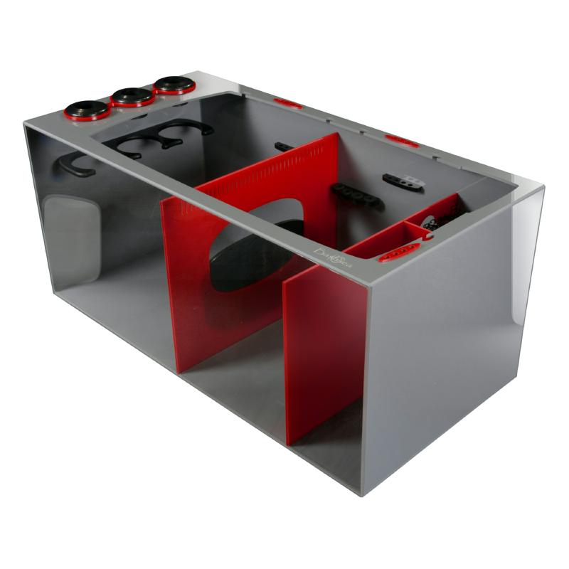 Front View of the Bashsea Smart Series SMS-3618 Aquarium Sump in Red