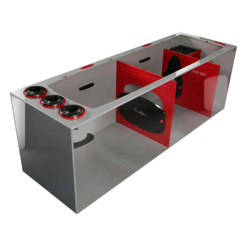 Front View of the Bashsea Smart Series SMS-4815 Aquarium Sump in Red