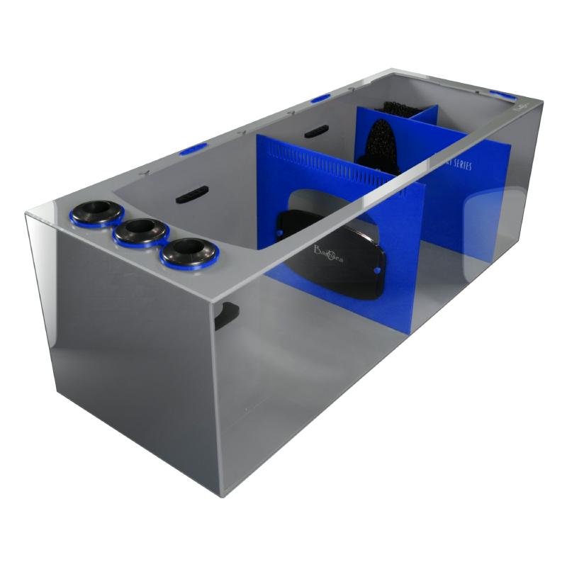 Front View of the Bashsea Smart Series SMS-4818 Aquarium Sump in Blue