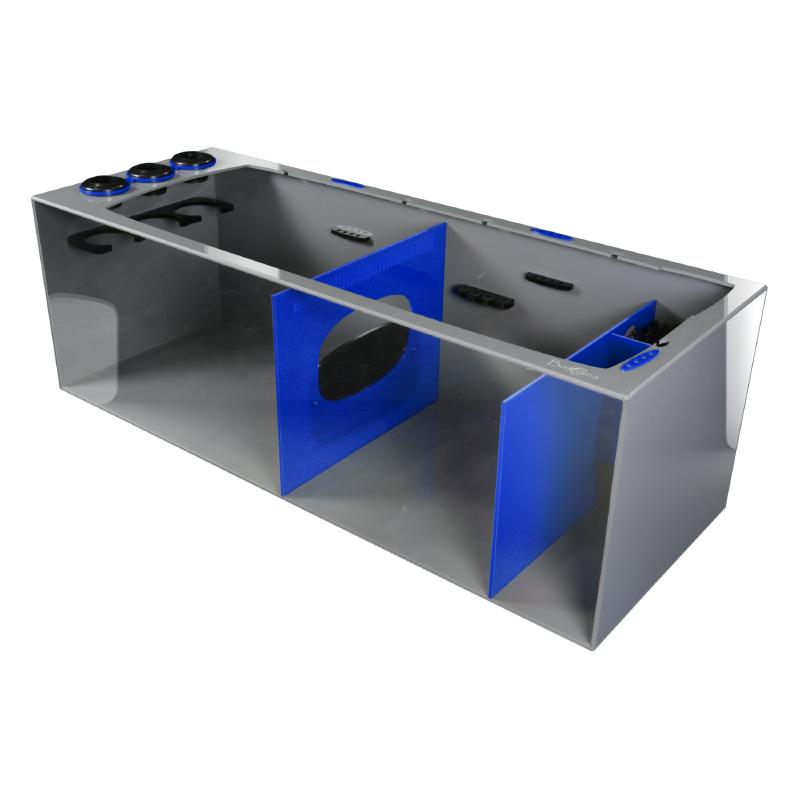 Front View of the Bashsea Smart Series SMS-4818 Aquarium Sump in Blue