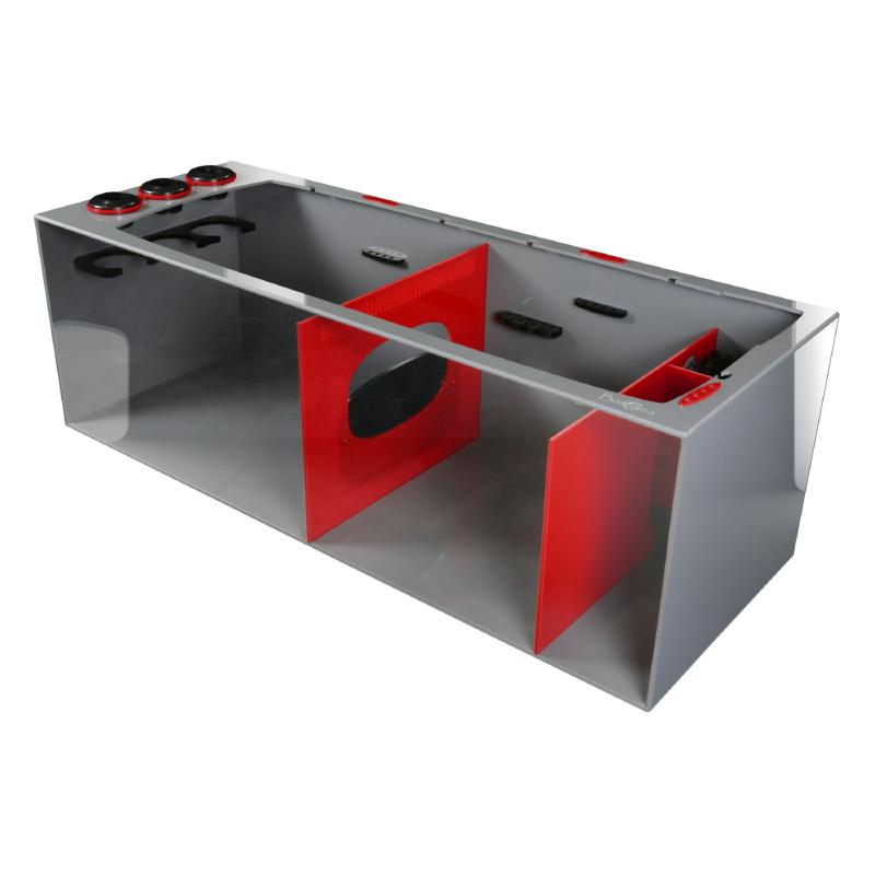 Front View of the Bashsea Smart Series SMS-4818 Aquarium Sump in Red