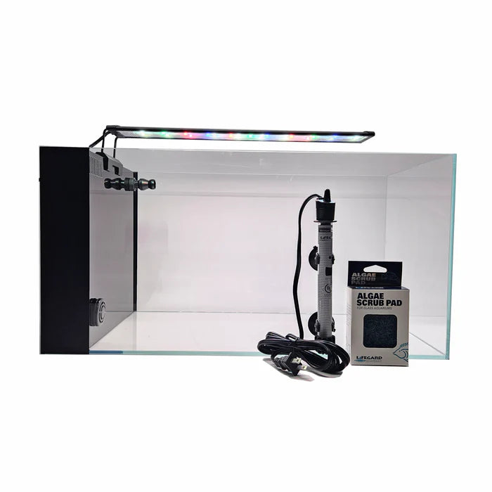 CRYSTAL Penensula Beveled Edge Low Iron Aquarium with Built in Side Filter