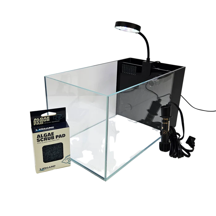 CRYSTAL Penensula Beveled Edge Low Iron Aquarium with Built in Side Filter