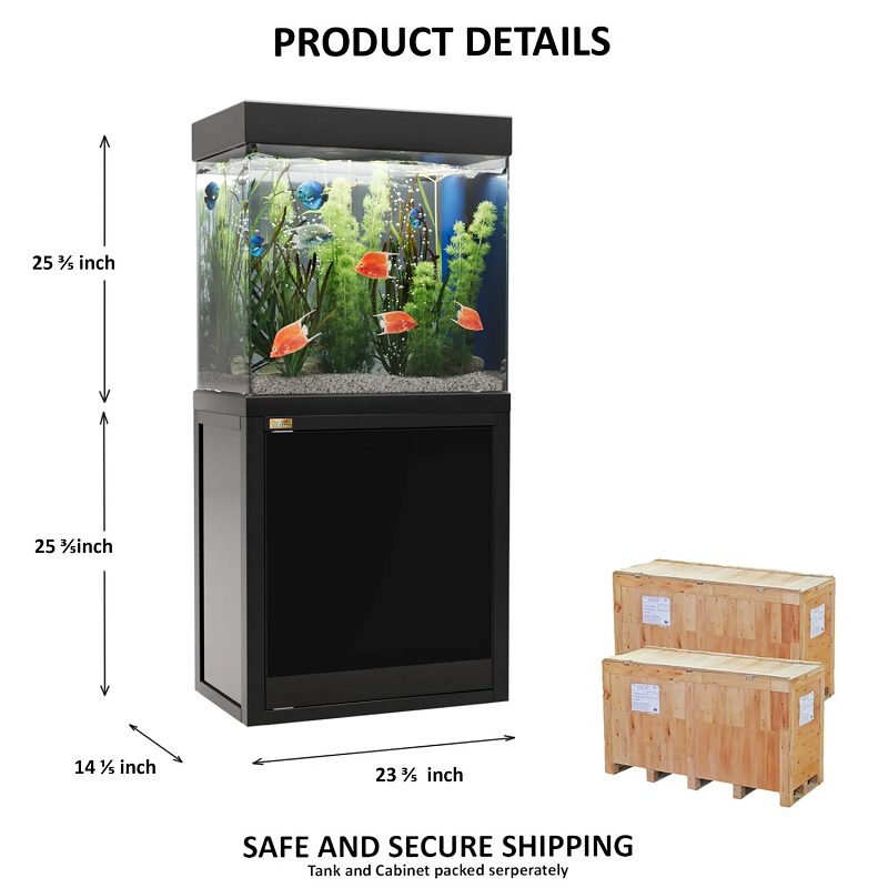 40 Gallon Aquarium Black Tempered Glass AD-620-ABK