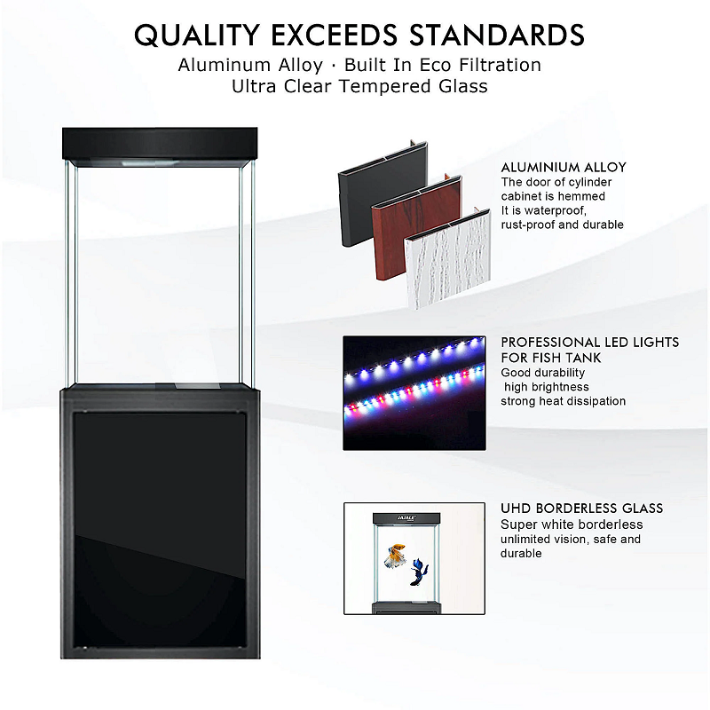 40 Gallon Aquarium Black Tempered Glass AD-620-ABK