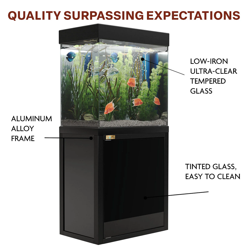 40 Gallon Aquarium Black Tempered Glass AD-620-ABK