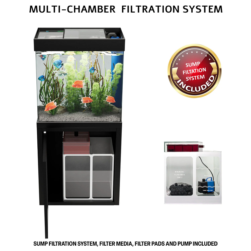 40 Gallon Aquarium Black Tempered Glass AD-620-ABK