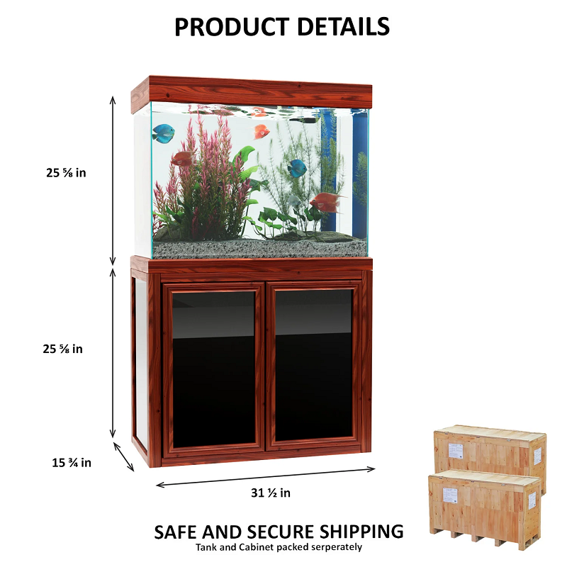 50 Gallon Aquarium Rosewood Tempered Glass AD-860-RW