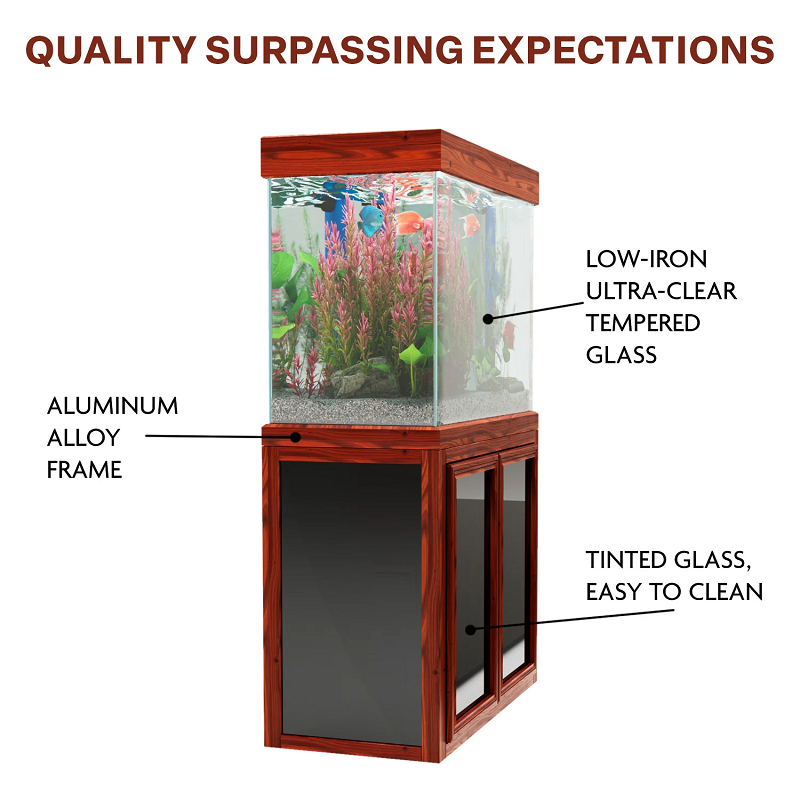 50 Gallon Aquarium Rosewood Tempered Glass AD-860-RW