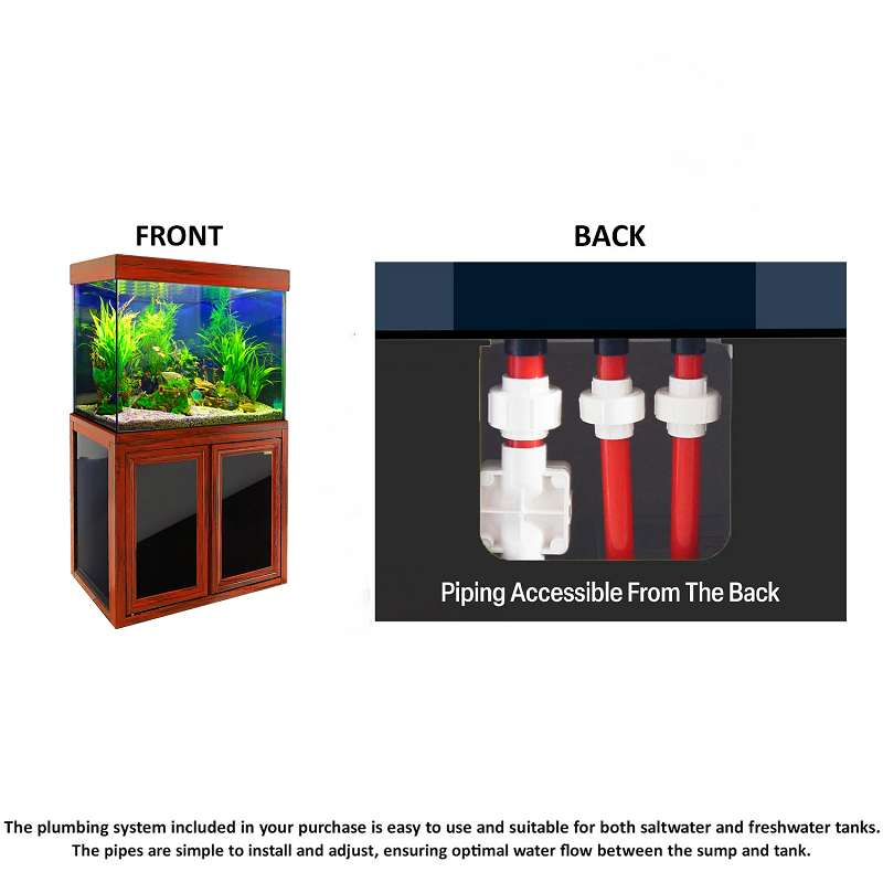 50 Gallon Aquarium Rosewood Tempered Glass AD-860-RW