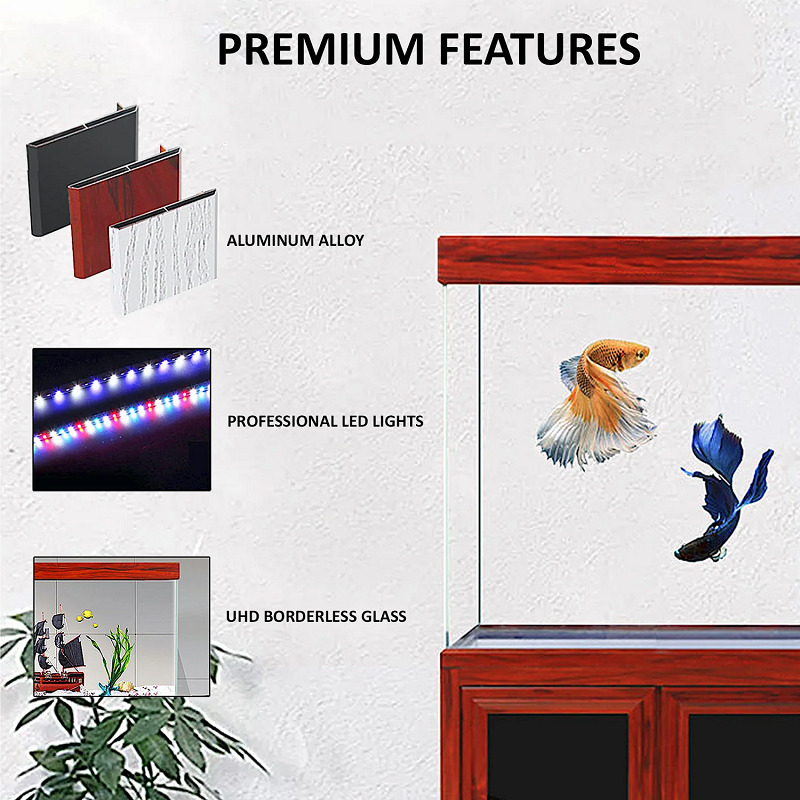 50 Gallon Aquarium Rosewood Tempered Glass AD-860-RW