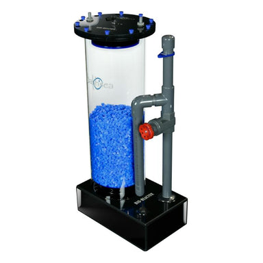 Side view of the Bashsea Bio Reactor 8-30 biological filter in blue