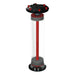 Side view of the Bashsea Media Chamber 4-18 aquarium reactor in red