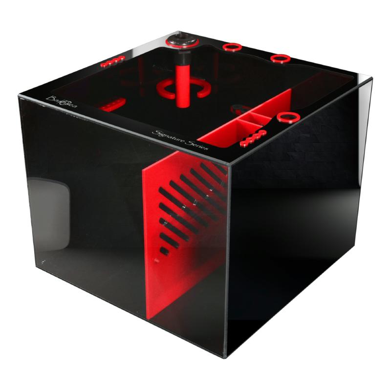 Front View of the Bashsea Signature Series SS-Cube Aquarium Sump in Red