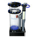 Side view of the Bashsea Twisted Skimmer 8-30 aquarium protein skimmer in blue
