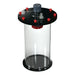 Side view of the Waste Collector 6-12 Protein Skimmer Collection Cup Reservoir in red
